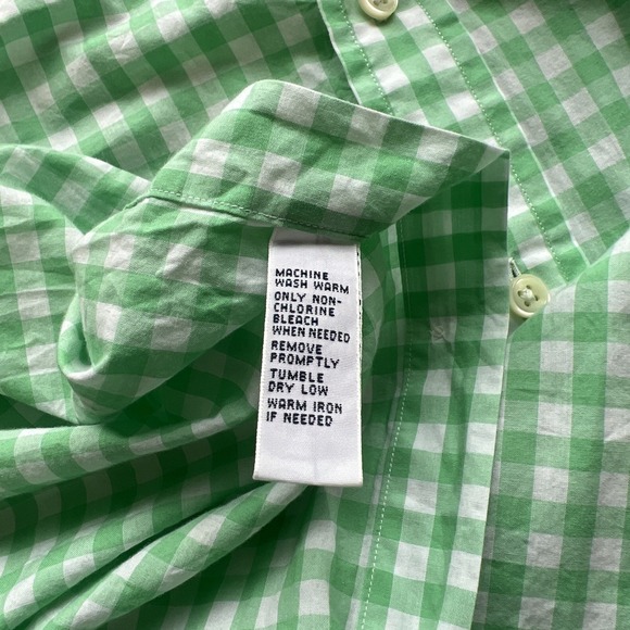 Ralph Lauren Men's XL Classic Fit Green White Plaid Long Sleeve ButtonDown Shirt - Picture 8 of 10